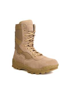 XHUGOY - Men Beige Suede Leather Military Combat Boots