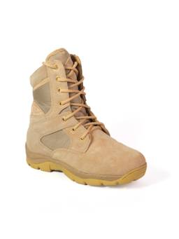XHUGOY - Men Beige Suede Leather Military Combat Boots