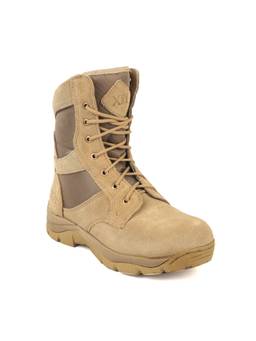 XHUGOY - Men Beige Suede Leather Military Combat Boots
