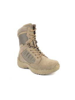 XHUGOY - Men Beige Suede Leather Military Combat Boots