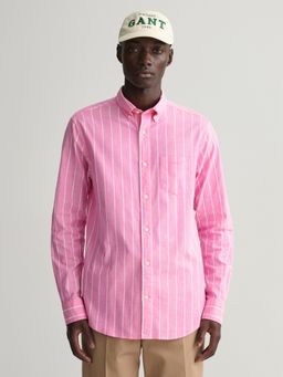 GANT - Men Pink Regular Oxford Stripe Shirt