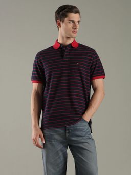 Tommy Hilfiger - Striped Relaxed Fit Cotton Polo T-Shirt