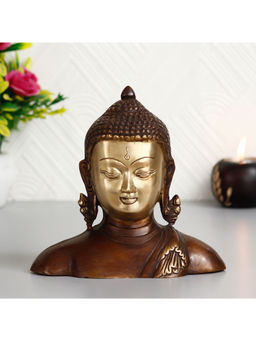 eCraftIndia - Meditating Buddha Brass Antique Decorative Figurine