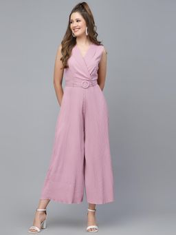 Mafadeny - Womens Sleeveless Summer Belted Waist Jumpsuit