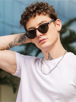 RESIST EYEWEAR - ADAM BLACK BROWN GREEN2 Green Solid Plastic Round Sunglasses (50)