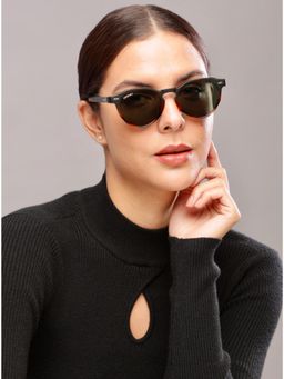 RESIST EYEWEAR - ADAM BLACK BROWN GREEN3 Green Solid Plastic Round Sunglasses (50)