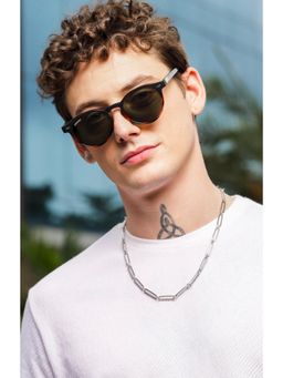 RESIST EYEWEAR - ADAM BLACK BROWN GREEN4 Green Solid Plastic Round Sunglasses (50)