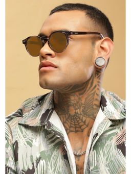 RESIST EYEWEAR - ADAM GREY BROWN 1 Brown Solid Plastic Round Sunglasses (50)