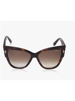 Tom Ford Eyewear - Tom Ford FT0371 57 53F Brown Printed Acetate Cat Eye Sunglasses (57)