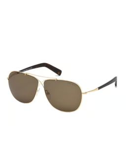 Tom Ford - FT0393 61 28J. Brown Solid Metal Round Sunglasses (61)