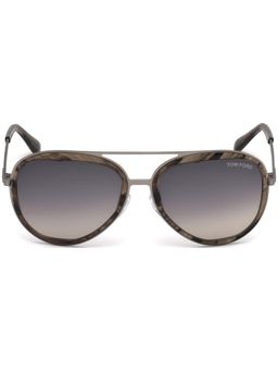 Tom Ford Eyewear - Tom Ford FT0468 58 50B Grey Solid Metal Pilot Sunglasses (58)