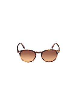 Tom Ford Eyewear - Tom Ford FT0539 48 53F Brown Printed Acetate Round Sunglasses (48)