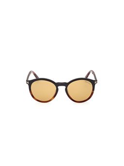 Tom Ford - FT1021 51 56E. Brown Solid Acetate Round Sunglasses (51)