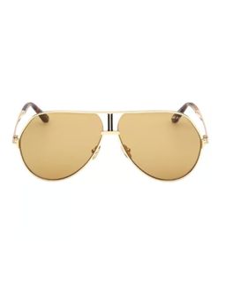 Tom Ford - FT1281 63 30E. Brown Solid Metal Pilot Sunglasses (63)