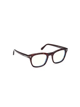 Tom Ford Eyewear - FT5871-B 49 052. Brown Printed Acetate Square Eyewear Frame (49)