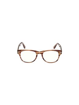 Tom Ford Eyewear - FT5898-B 50 050. Brown Printed Acetate Round Eyewear Frame (50)