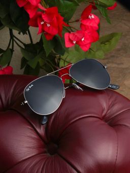 TED SMITH - Unisex Aviator Sunglasses Gunmetal Metal Frame Grey Glass Lenses Classic Style