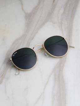 TED SMITH - G-MOON_C19 Green Solid Metal Round Sunglasses
