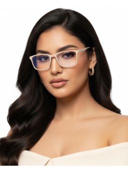 HASHTAG EYEWEAR - MSYR-1188842-CRM Beige Solid Pc Rectangle Computer Glasses (53)