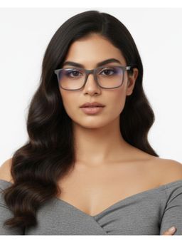 HASHTAG EYEWEAR - MSYR-1188842-GRY Grey Solid Pc Rectangle Computer Glasses (53)