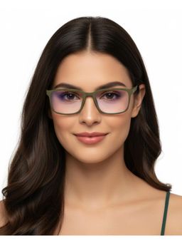 HASHTAG EYEWEAR - MSYR-1188842-OLV-GRN Green Solid Pc Rectangle Computer Glasses (53)