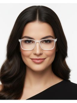 HASHTAG EYEWEAR - MSYR-1188842-TRAN Clear Solid Pc Rectangle Computer Glasses (53)