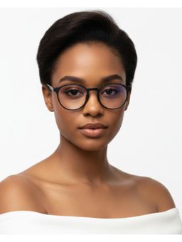 HASHTAG EYEWEAR - MSYR-1188862-BLK Black Solid Pc Round Computer Glasses (49)