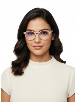 HASHTAG EYEWEAR - MSYR-1188862-CRM Beige Solid Pc Round Computer Glasses (49)