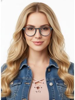 HASHTAG EYEWEAR - MSYR-1188862-OLV-GRN Green Solid Pc Round Computer Glasses (49)