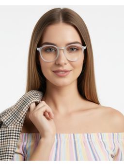 HASHTAG EYEWEAR - MSYR-1188862-S.BLU Blue Solid Pc Round Computer Glasses (49)