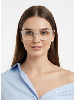 HASHTAG EYEWEAR - MSYR-1188862-TRAN Clear Solid Pc Round Computer Glasses (49)