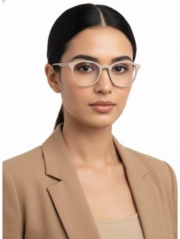 HASHTAG EYEWEAR - MSYR-1188872-CRM Beige Solid Pc Round Computer Glasses (50)
