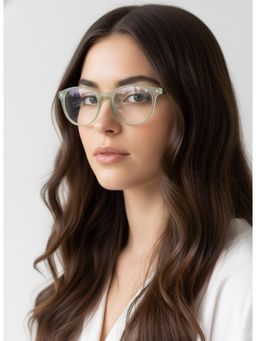 HASHTAG EYEWEAR - MSYR-1188872-L.GRN Green Solid Pc Round Computer Glasses (50)