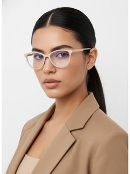 HASHTAG EYEWEAR - MSYR-1188882-CRM Beige Solid Pc Cat Eye Computer Glasses (52)