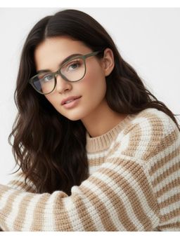 HASHTAG EYEWEAR - MSYR-1188882-D.GRN Green Solid Pc Cat Eye Computer Glasses (52)