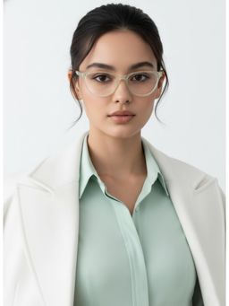 HASHTAG EYEWEAR - MSYR-1188882-L.GRN Green Solid Pc Cat Eye Computer Glasses (52)