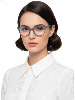 HASHTAG EYEWEAR - MSYR-1188882-OLV-GRN Green Solid Pc Cat Eye Computer Glasses (52)