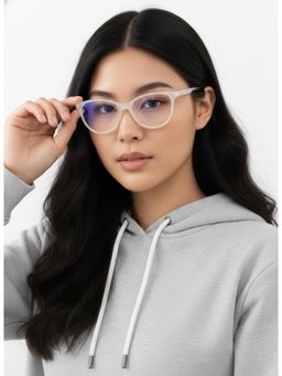 HASHTAG EYEWEAR - MSYR-1188882-S.BLU Blue Solid Pc Cat Eye Computer Glasses (52)