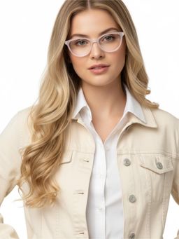 HASHTAG EYEWEAR - MSYR-1188882-TRAN Clear Solid Pc Cat Eye Computer Glasses (52)