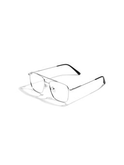 SAM AND MARSHALL - ORE_SILVER_1003 Silver Solid Metal Square Computer Glasses