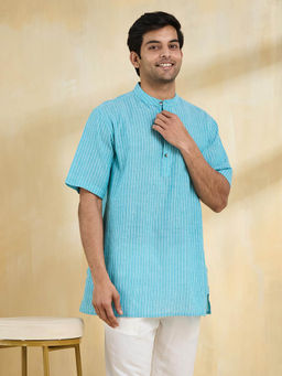 Fabindia - Men Blue Stripes Kurta
