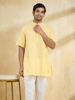 Fabindia - Men Yellow Stripes Kurta