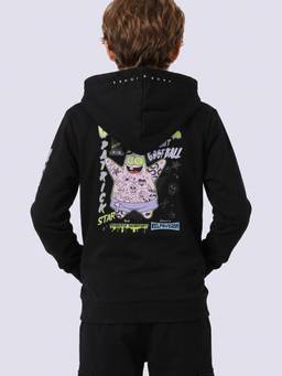 Jack & Jones Junior - Boys Black Cotton Blend Full Sleeves Hoodie