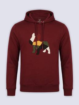 Jack & Jones Junior - Boys Maroon Cotton Blend Full Sleeves Hoodie