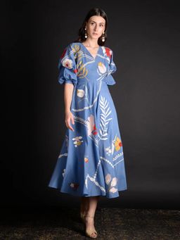 Gahan - Womens Viscose Rayon Anarkali Printed Midi Dress