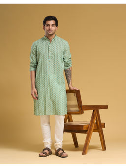 Fabindia - Green Cotton Woven Kurta