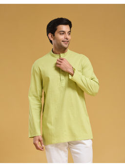 Fabindia - Green Cotton Solid Kurta