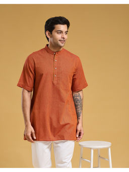 Fabindia - Rust Cotton Solid Kurta