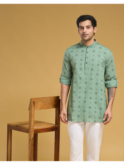 Fabindia - Green Cotton Printed Kurta