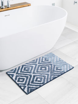OBSESSIONS - Quick Dry Anti Skid Bath Mat, Blue